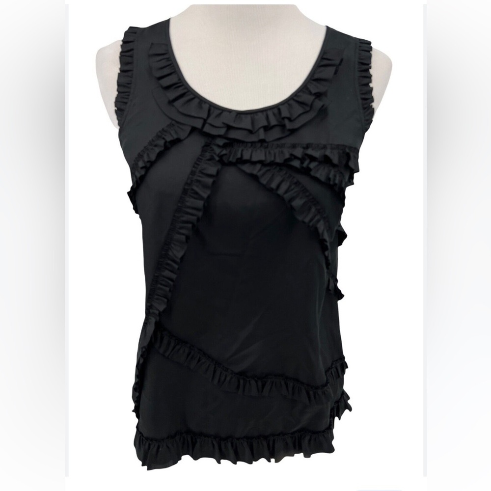 J Crew Black Silk Sleeveless Blouse